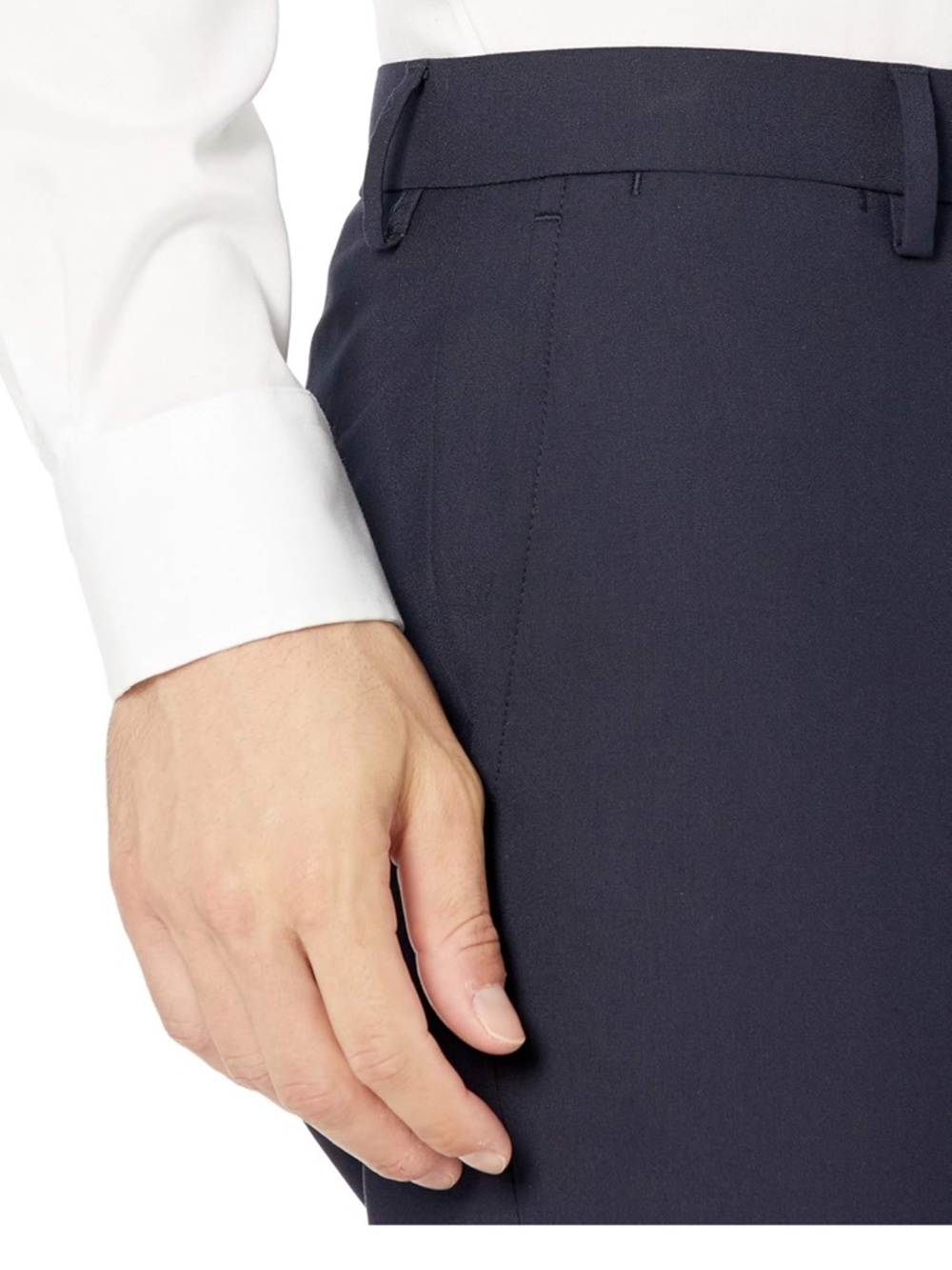 Amazon Essentials Dress Pants 36x32 Navy Slim Fit Stretch Flat Front NWT - Picture 2 of 6